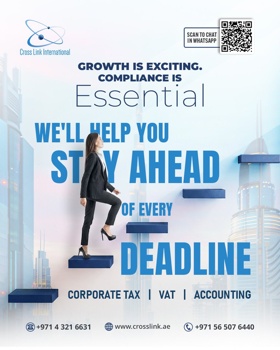 EdieFredinhr's tweet photo. Growing your business is the goal. Staying compliant keeps it growing. 📈
As your business expands, so do your financial and regulatory responsibilities. Crosslinks helps you stay on top of corporate tax, VAT, and accounting requirements with https://t.co/EIPAG4DBS0