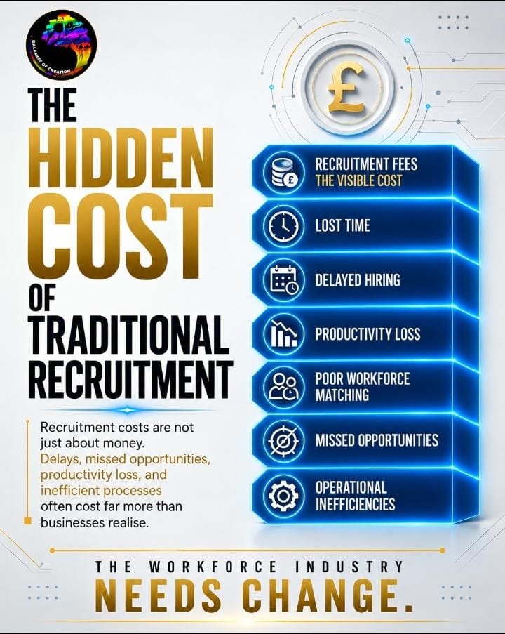 AgencyBoc's tweet photo. Recruitment fees are easy to see.

The hidden costs aren’t.

⏱️ Lost time.
📅 Hiring delays.
📋 Administrative burden.
📉 Productivity loss.
👥 Poor workforce matching.

The workforce industry needs change.

#FutureOfWork #Recruitment #Hiring https://t.co/OG5pE9SpmI