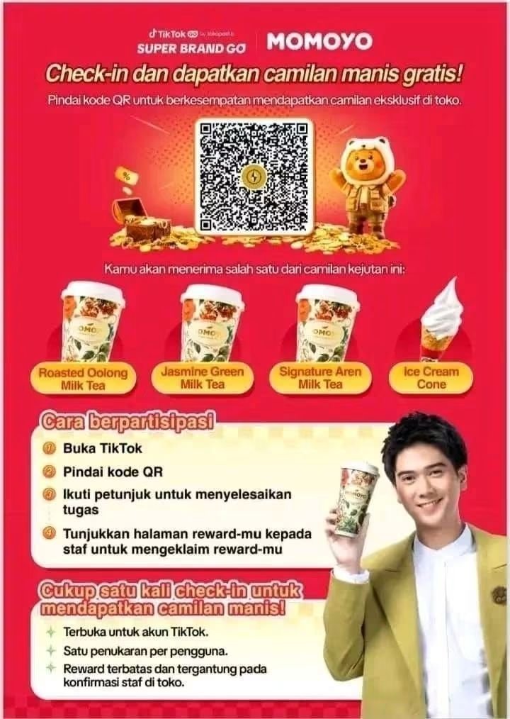 kimmyexp's tweet photo. Baru ikuttt Event MOMOYO GRATIS

1️⃣scan barcode itu (SCAN WAJIB DI DEKET MOMOYO) 
klo gabisa coba pake link
https://t.co/ko3s7OruOr
3️⃣nanti direct ke app tiktok
4️⃣nanti abis itu muncul harta karun
ke kasir biar dia yg proses verif dll

scannya wajib di area/deket momoyo gais biar kedetek

kalo kejauhan nanti muncul tidak menemukan harta karun❌