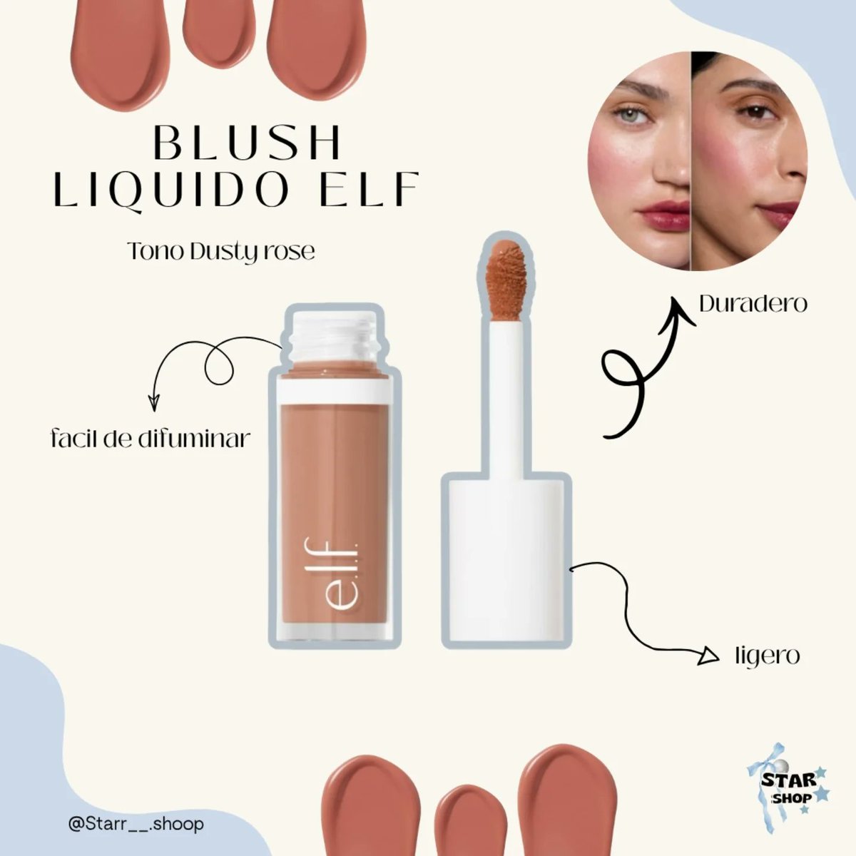 StephaneMcvdq's tweet photo. Rubor líquido elf ✨ @starr__. shoop
Yo tengo uno y lo recomiendo mucho dura todo el día y más si lo sellan con polvo, se ven súper naturales y fácil de difuminar 🌸 https://t.co/nj7BvG7GJ4