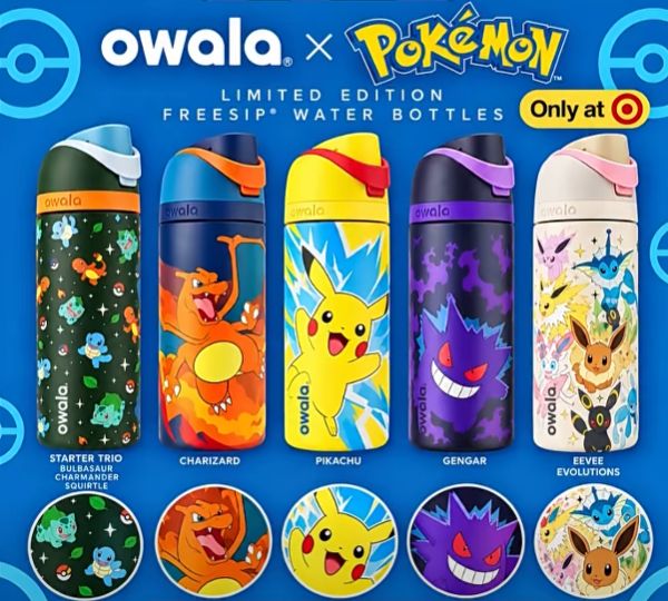 PokemonFindr's tweet photo. ✨️ Pokemon x Owala 16 ox Stainless Steel Water Bottles Live on Target!

https://t.co/ydGB2Ph3OM 

#Pokemon #ad https://t.co/iklV6MRT8O