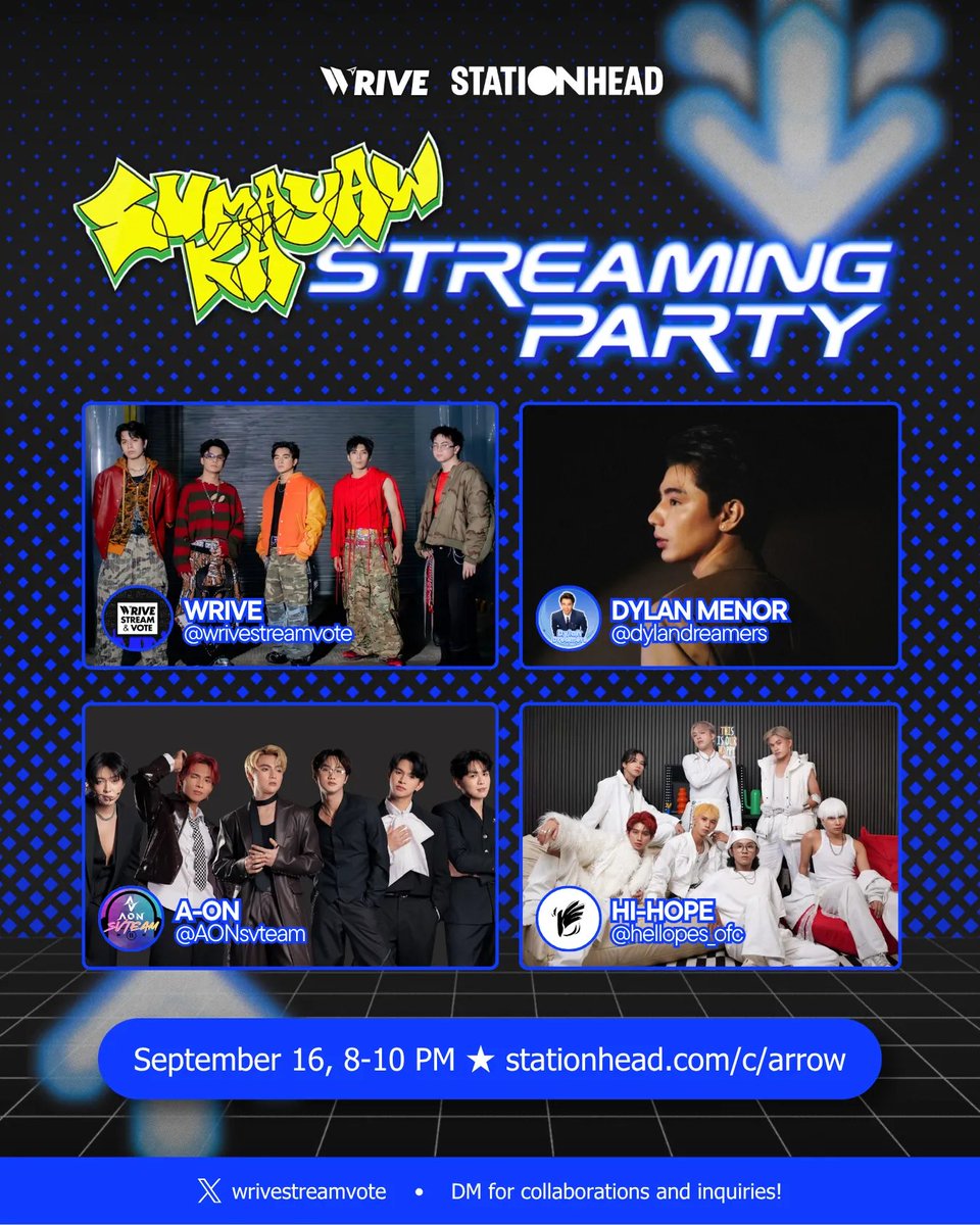 wrivestreamvote's tweet photo. [STREAM] SH COLLAB DAY 2

Mic check 1,2!🎤 

Shaking off on our 2nd Day Streaming Party with @dylandreamers @AONsvteam  and @hellopes_ofc

Park your accounts and stream with us! 🎧🔥

📅 Sept 16, 2026
⏰ 8:00 PM - 10:00 PM
🔗 https://t.co/0lzmIb7Ybx

#WRIVE #SumayawKa_WRIVE https://t.co/WuO3ZYehXg