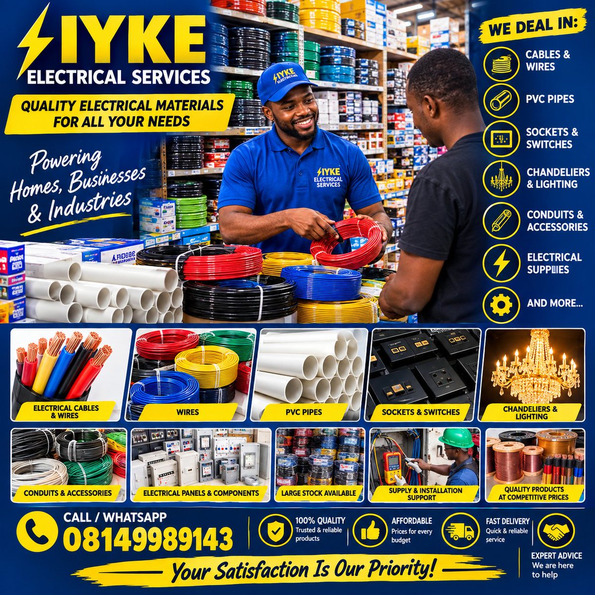 OkparaPee's tweet photo. โก **GOOD POWER STARTS WITH GOOD ELECTRICAL WORK!**
Welcome to **Great Iyke Electrical** โ where quality, safety, and reliable
๐ฒ **Great Iyke Electrical โ
#GreatIykeElectrical #ElectricalWork #Electrician #ElectricalServices #Power #SafetyFirst https://t.co/G3ciXTM8e5