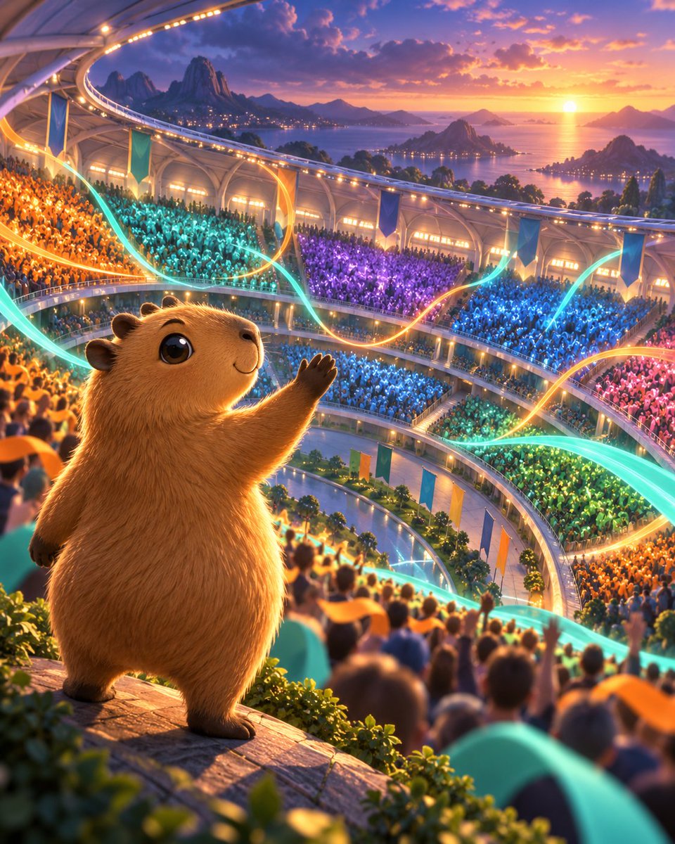 KateCapy's tweet photo. KateCapy stadium note: every section brings its own energy. CapyBoost gives meme communities a shared arena. 🏟️🟠 https://t.co/fPzJ9UIt1b