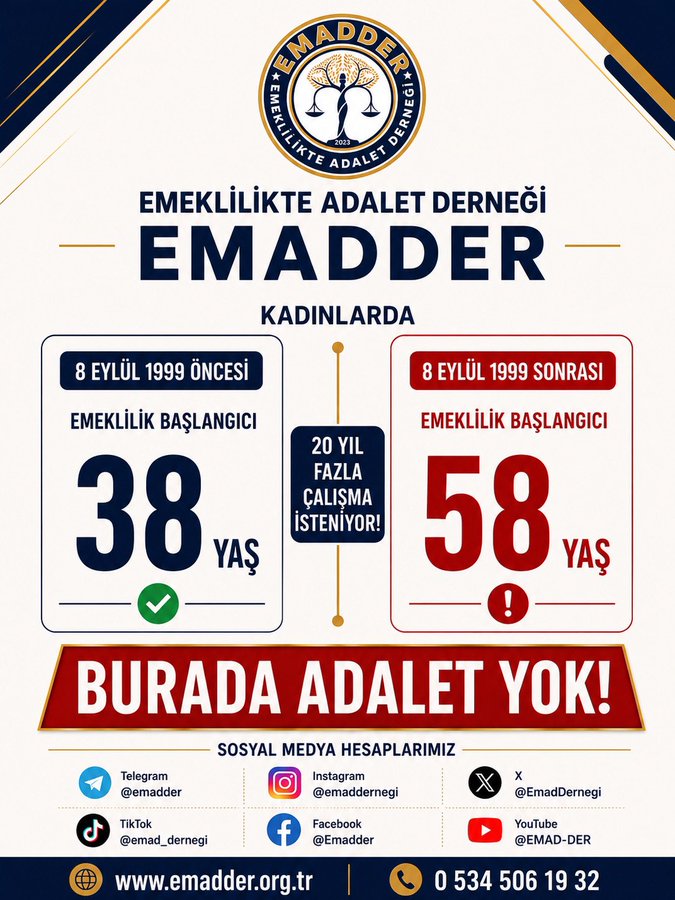 ISIK_70_'s tweet photo. Çalışanlar aynı işi yapıyor, aynı primi ödüyor...
Ama biri az primle 38-43 yaşında emekli,

diğeri ise fazla yaş ve primle 17-20 yıl daha bekliyor!
8.9.1999 sonrası için uygulanan bu ayrım, çalışma barışını zedeliyor.
Eşitlik için kademeli emeklilik kaçınılmazdır.
 #RotamızKademe https://t.co/dMzbkhkUUP