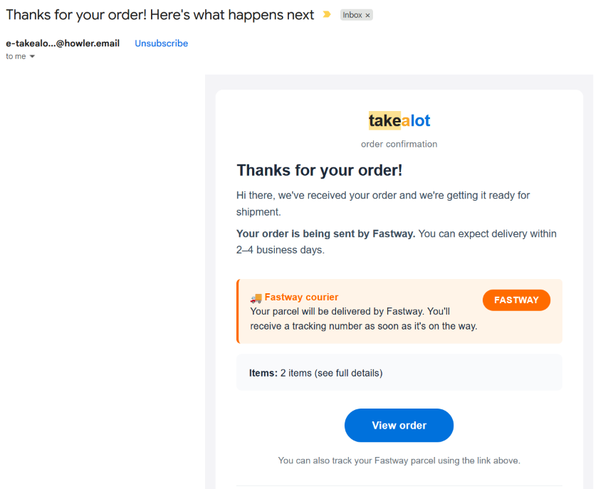 Tubhero's tweet photo. Beware of scam emails impersonating @TAKEALOT using the #howler database. https://t.co/fcLxhqSisB