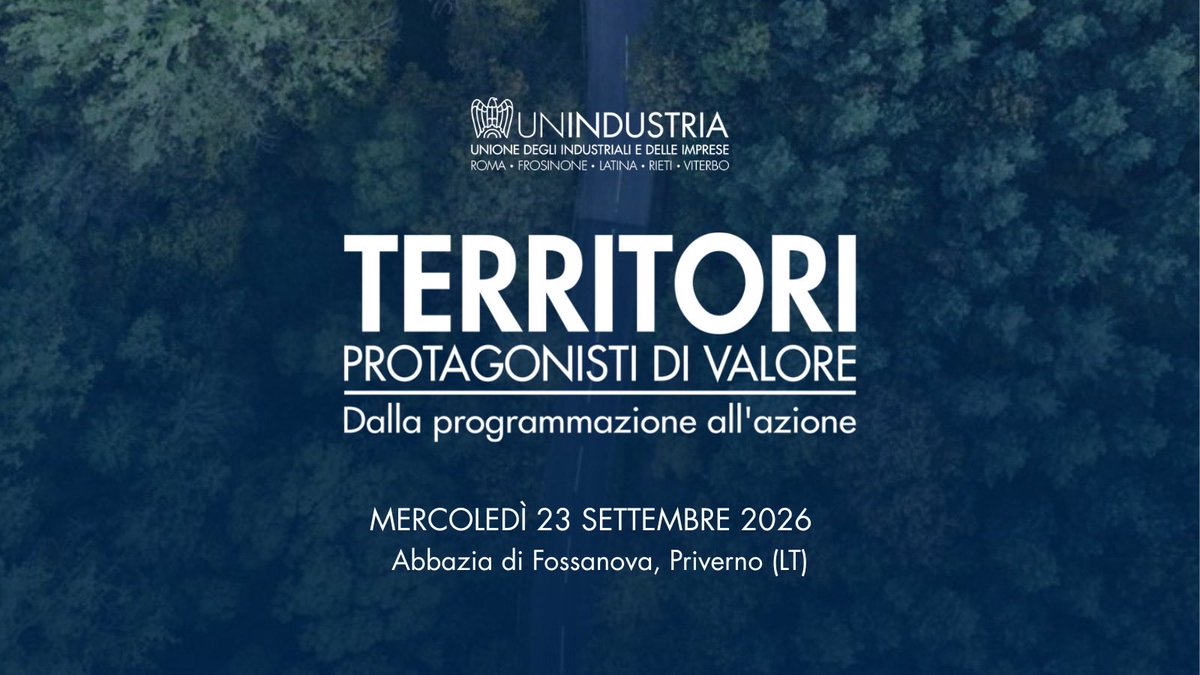 NewsUnindustria's tweet photo. #Territori, protagonisti di valore: le filiere della competitività. Il #23settembre a #Fossanova seconda tappa del roadshow regionale dedicata ai territori di #Frosinone, #Latina, #Aprilia e #Cassino.
 Info e programma 👉 https://t.co/VDz2AiREnq  #Imprese #Lazio #Unindustria https://t.co/zYJv0BcSm8