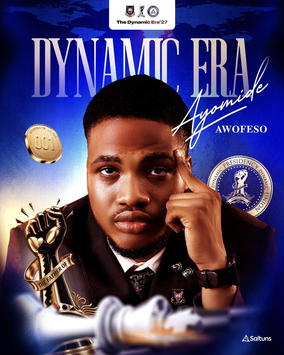 maleekcreate's tweet photo. Times change. Students change. Their needs change.
The leadership we choose must be dynamic enough to understand the moment and respond to it.
That is The Dynamic Era. That is AYOMIDE AWOFESO.
#TheDynamicEra
#TheDynamicEra27
#AyomideAwofeso
#Jawwar2026
#UniversityofIadan https://t.co/DNL7QhHCKz