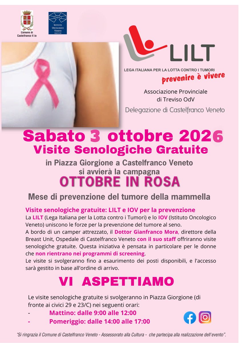 FERNANDACORREDA's tweet photo. 🎀 Si parte con l'Ottobre in Rosa! 🌸
Prende ufficialmente il via la Campagna Nastro Rosa LILT per la prevenzione del tumore al seno.
Arriva il camper per le visite senologiche gratuite! 🩺✨ https://t.co/751sBhmmqj