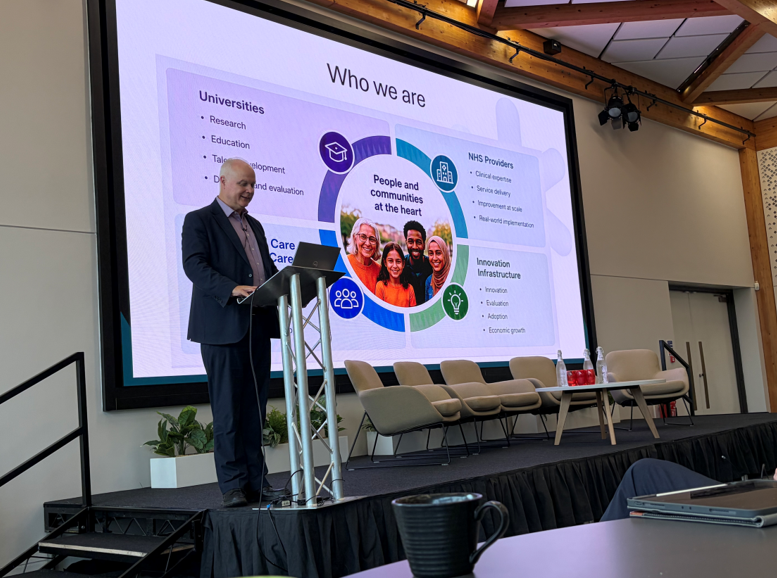 ResearchSWFTGEH's tweet photo. GEH and SWFT recently came together at the Central England Health Partners (CEHP) Research &amp; Innovation Showcase 2026 to highlight the impact of research across both trusts and celebrate collaboration and innovation. @nhsswft https://t.co/N696DuKEho