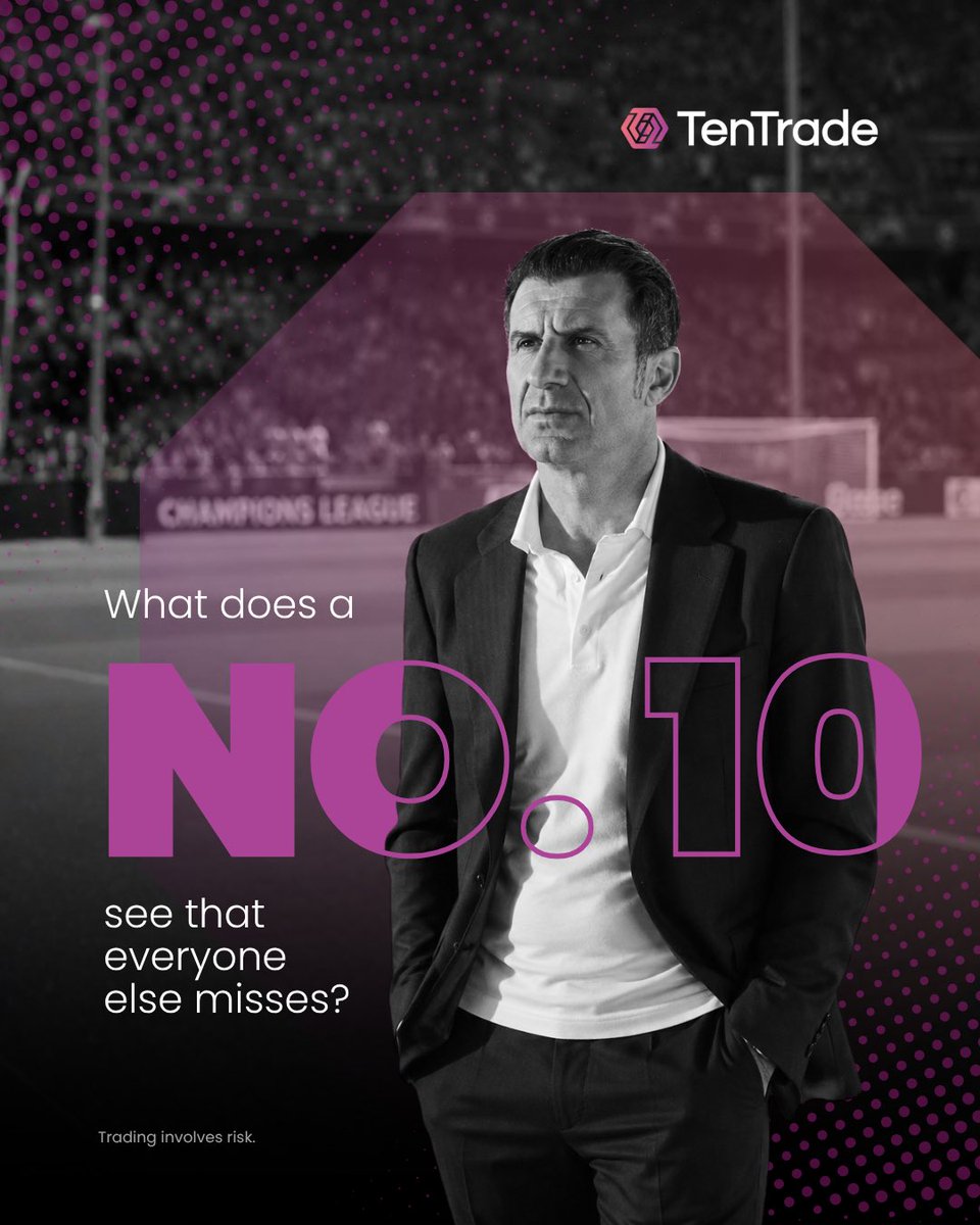tentradeglobal's tweet photo. The great playmaker isn’t necessarily the fastest person on the field. He sees space before it opens, reads what’s developing, and makes the decision early.
#ThinkLikeA10 #TenTrade
Disclaimer: Market information only. Not investment advice or a recommendation. Trading involves risk.