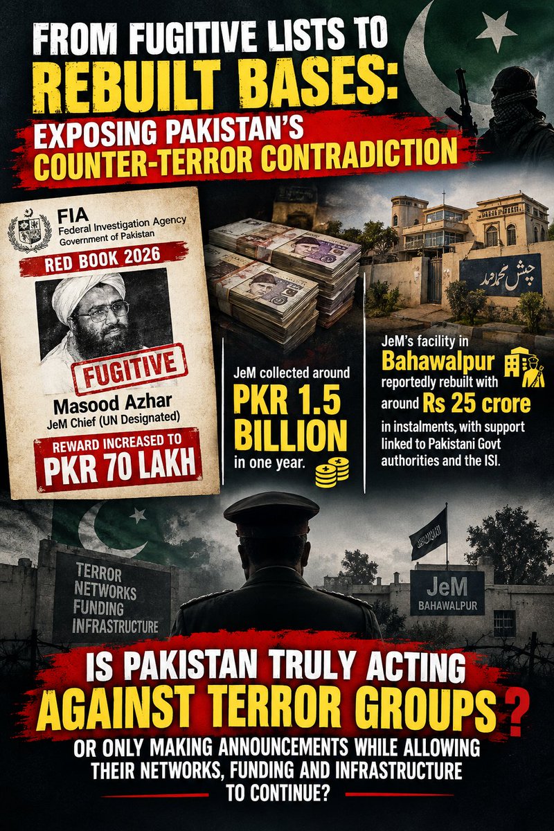 nidawadi14's tweet photo. Pakistan was removed from FATF increased monitoring in October 2022 and was not on the June 2026 grey list. Any claim of an assured return remains speculative.#CounterTerrorFinance #MasoodAzhar #TerrorFinancing #FATF #JaishEMohammed. https://t.co/fSH3Ew8L71