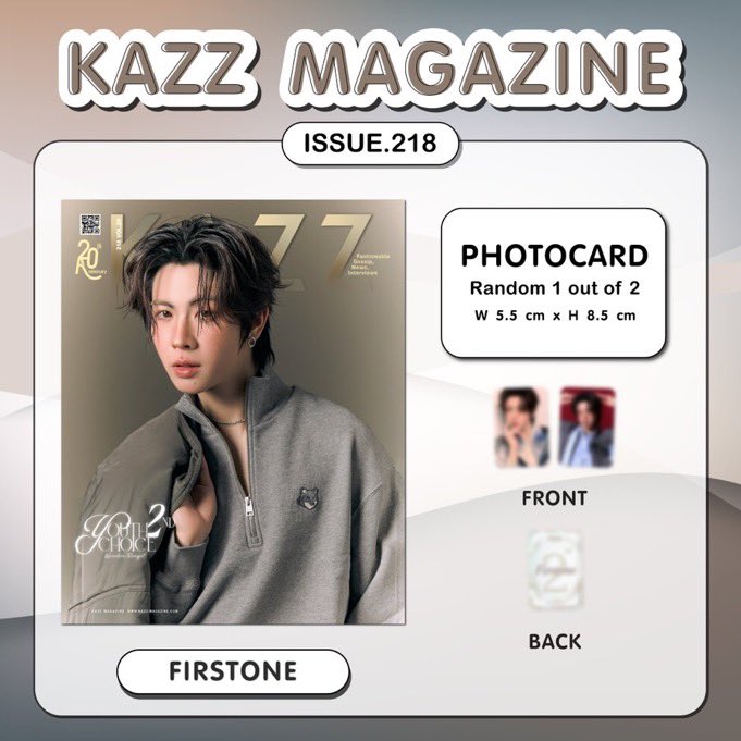 Kumiko_Store's tweet photo. {OPEN PRE-ORDER/PO}
KAZZ MAGAZINE issue.218 Youth Choice FirstoneWannakorn 

📍Jakarta (🇮🇩)
🍊pelunasan via shopee
✅️ bersih ina
✅ Go
❌ongkir ke rumah buyer

Order?DM(mention)❤️

#GMMTV #KAZZMAGAZINE
#KAZZxFIRSTONE #FIRSTONE
#POmerch_Kumiko_StoreMerch
t. open preorderpomerch https://t.co/8tTmgf53uZ