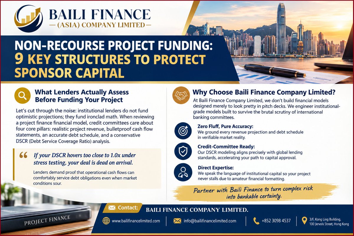 bailifinance839's tweet photo. NON-RECOURSE PROJECT FUNDING: 9 KEY STRUCTURES TO PROTECT SPONSOR CAPITAL
Headline: Non-Recourse Project Funding Explained
Suggested URL slug: https://t.co/dx2phDDkYI
#nonrecourseprojectfunding #nonrecoursefunding #projectfinance #projectfunding #structuredfinance https://t.co/oVp7GV70gs