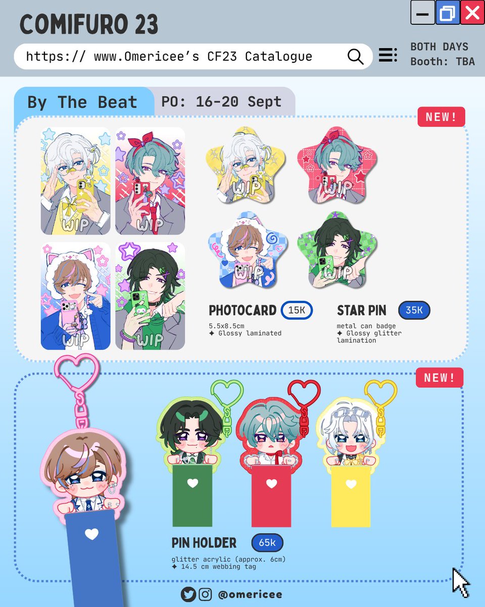 omericee's tweet photo. 💙&amp;🔃 appreciated!

[1/2] Omericee's #CF23 Pre-orders is here! 

📆PO period: 16 Sept - 20 Sept 2026
💖Fandoms: Niji EN (BTB &amp; Krisisis), PLAVE
📦Pick-up both days (Table TBA) &amp; ✉️Delivery

🌍GOs ok! pls dm first!

🔗Form link ⬇️
#comifuro23 #comifuro23catalogue https://t.co/zjpvZRfHX0