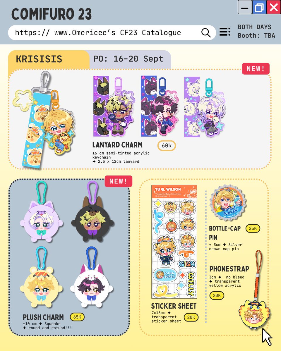 omericee's tweet photo. 💙&amp;🔃 appreciated!

[1/2] Omericee's #CF23 Pre-orders is here! 

📆PO period: 16 Sept - 20 Sept 2026
💖Fandoms: Niji EN (BTB &amp; Krisisis), PLAVE
📦Pick-up both days (Table TBA) &amp; ✉️Delivery

🌍GOs ok! pls dm first!

🔗Form link ⬇️
#comifuro23 #comifuro23catalogue https://t.co/zjpvZRfHX0