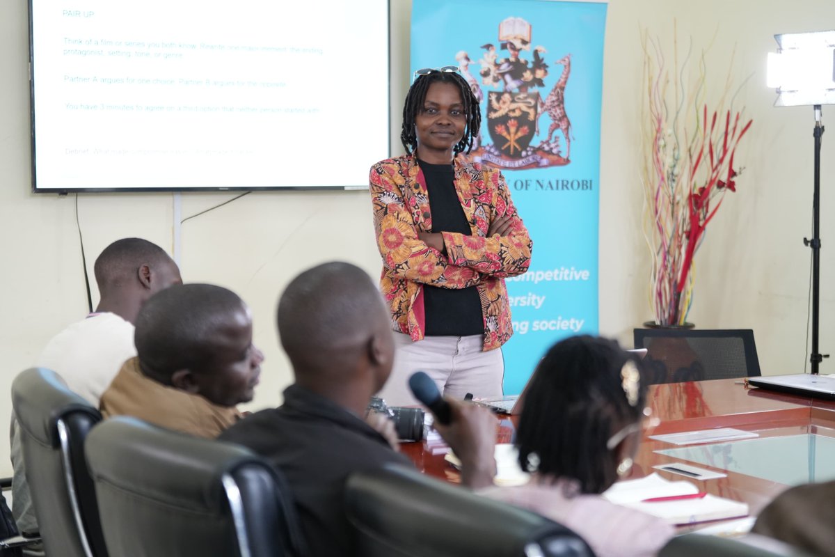 MulimbaSheila's tweet photo. The University of Nairobi, through the Africa Media Innovation Lab (AMILAB), hosted its first Mentorship and Innovation Workshop.
#AMILAB #UniversityOfNairobi #FilmEducation #Screenwriting #MediaInnovation https://t.co/uCQ5scf0Fx