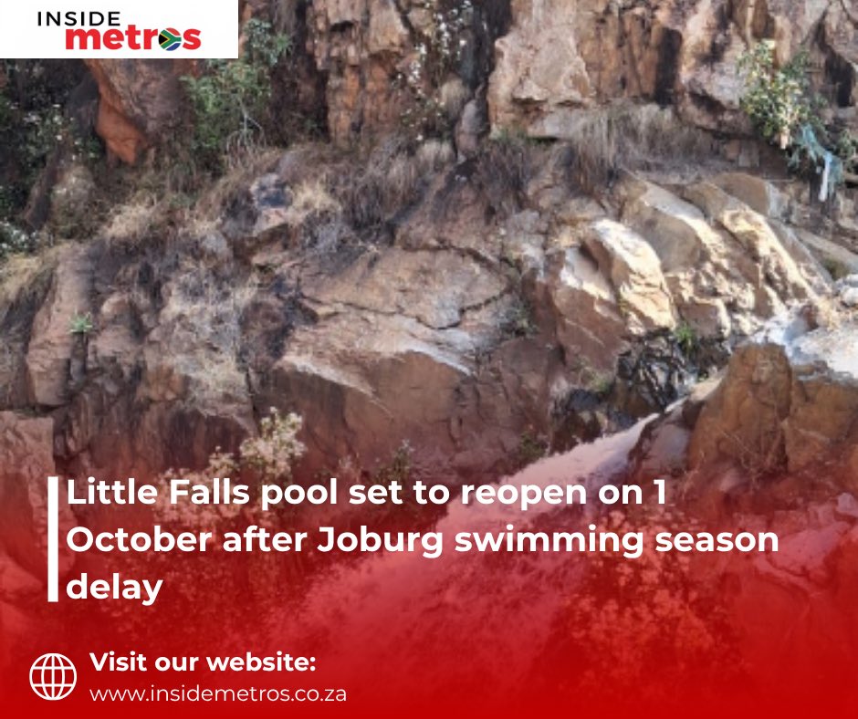 insidemetrosza's tweet photo. According to #JohannesburgCityParks and Zoo (JCPZ), the #LittleFallsResort swimming pool in #Roodepoort is due to reopen on 1 October 2026. The opening remains subject to the appointment of #lifeguards and cashiers.
Read https://t.co/7fomJnL5O3
#insidemetro #southafricannews https://t.co/gb92fr64dO
