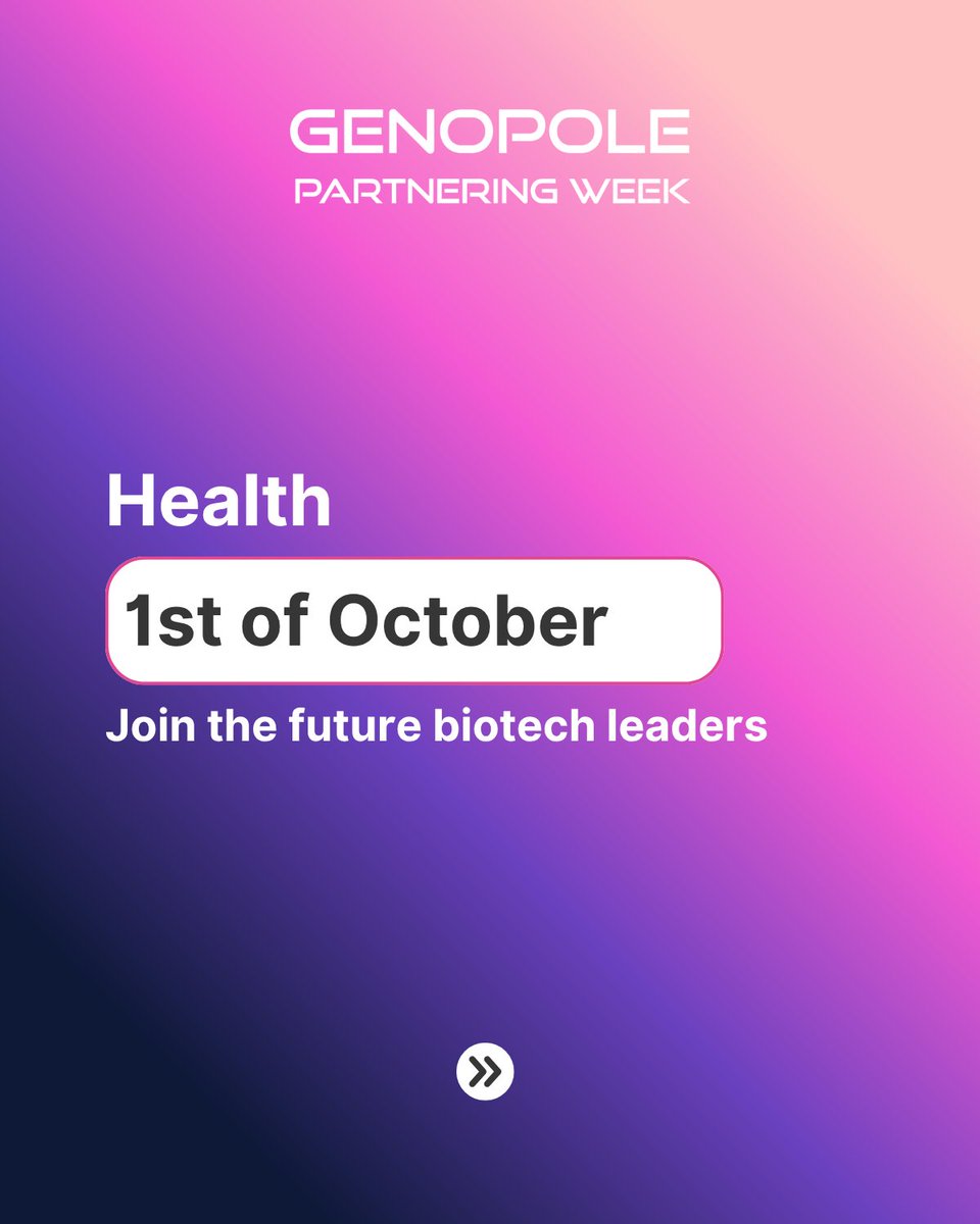 Genopole's tweet photo. #BiotechEvent 🔬Genopole Partnering Week 2026: meet 50+ deeptech startups!
🌍 Sept 29: Environmental Impact (AgTech, SynBio, Bio-ingredients)
🧬 Oct 1: Future of Healthcare (Biotherapies, MedTech, Diagnostics)
Pitches &amp; networking. 🚀
👉 Register here: https://t.co/nmfVCLc1UP https://t.co/a3sBd3hzIa
