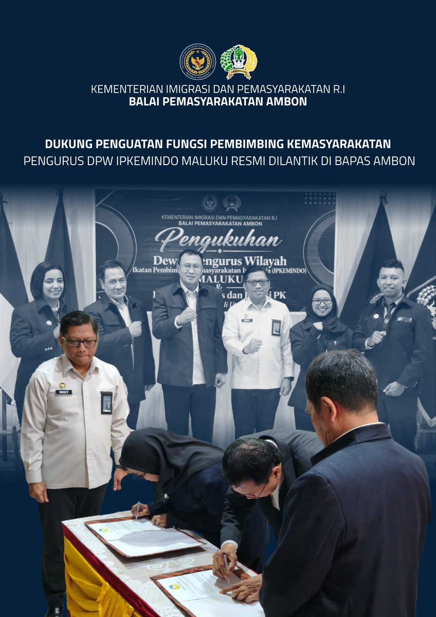 BapasAmbon's tweet photo. *Dukung Penguatan Fungsi Pembimbing Kemasyarakatan, Pengurus DPW IPKEMINDO Maluku Resmi Dilantik di Bapas Ambon* https://t.co/KLg9SZlsoT