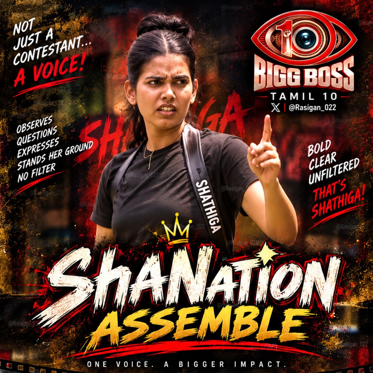 Rasigan_022's tweet photo. 🚀📈 SAMBAVAKAARI #SHATHIGA! 🔥👑

The fandom is growing FAST! 🚀
💥 #ShaNation ASSEMBLE! 💥
❤️ Shathiga Fans, roll call!
👇 Drop “ShaNation” in the comments and I’ll add you to the group! 🫡🔥

#Shathiga #BiggBossTamil10 #BBTamil10 #BiggBossTamil https://t.co/SJposORlnt