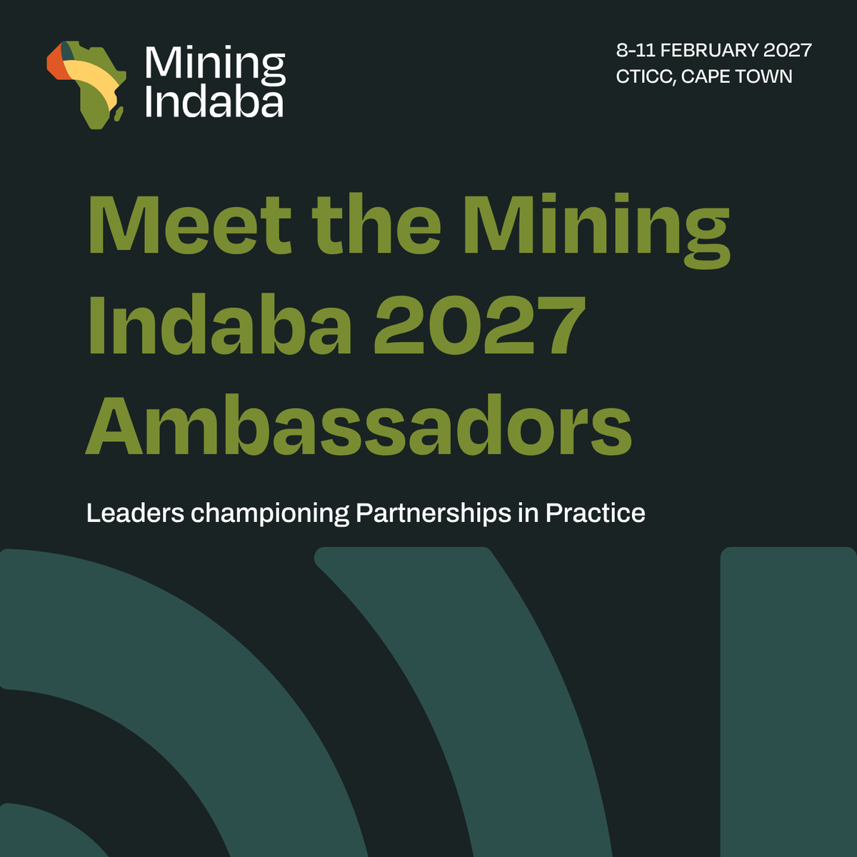 MiningIndaba's tweet photo. Mining’s greatest opportunities cannot be unlocked alone. They require bold thinkers, trusted partners and leaders committed to turning shared ambition into meaningful action. 

We are proud to introduce the Mining Indaba 2027 Ambassadors 👉 https://t.co/inpHrBEvaT https://t.co/Hwd1DEmKIV