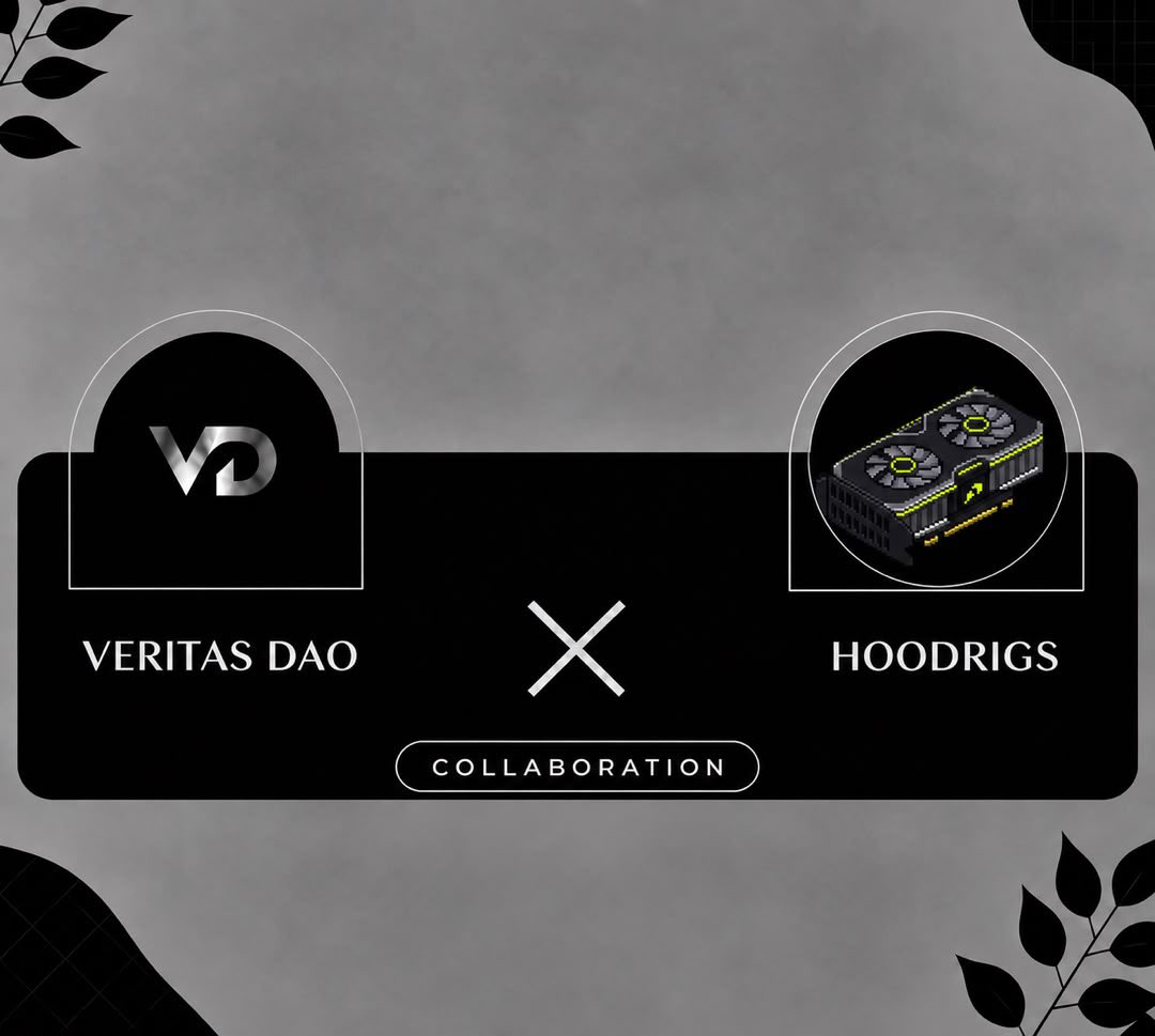 VeritasDAO's tweet photo. We're happy to announce our collaboration with @hoodrigs_ 

4400 supply on robinhood chain

Raffle is live on our discord server https://t.co/zsU4whUJNT