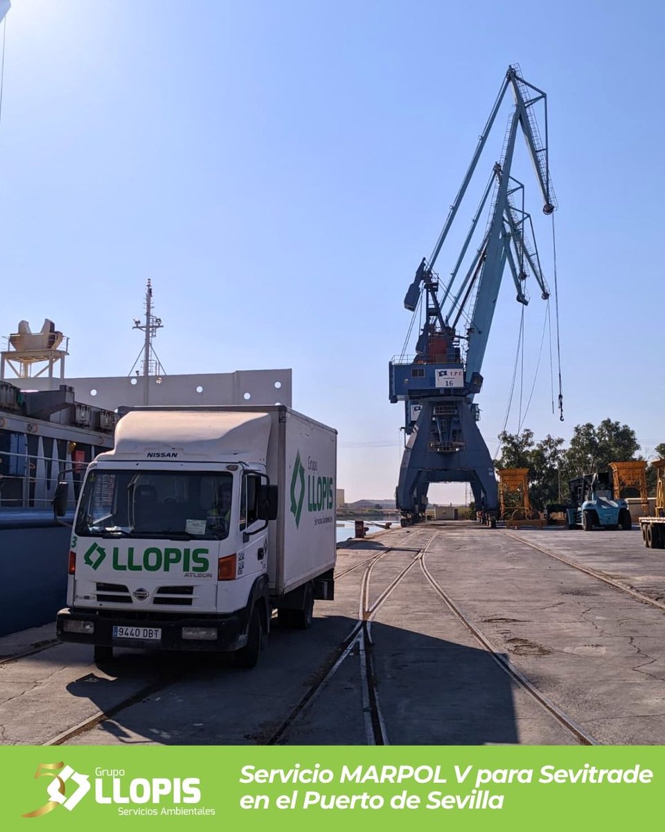LlopisAmbiental's tweet photo. 🚢♻️ Servicio MARPOL V para @LSevitrade en el @PuertoDeSevilla 

🌊 La actividad portuaria genera residuos que requieren una gestión especializada para garantizar su correcta recogida, tratamiento y destino, minimizando su impacto sobre el medio marino. https://t.co/hbezkFxXkP
