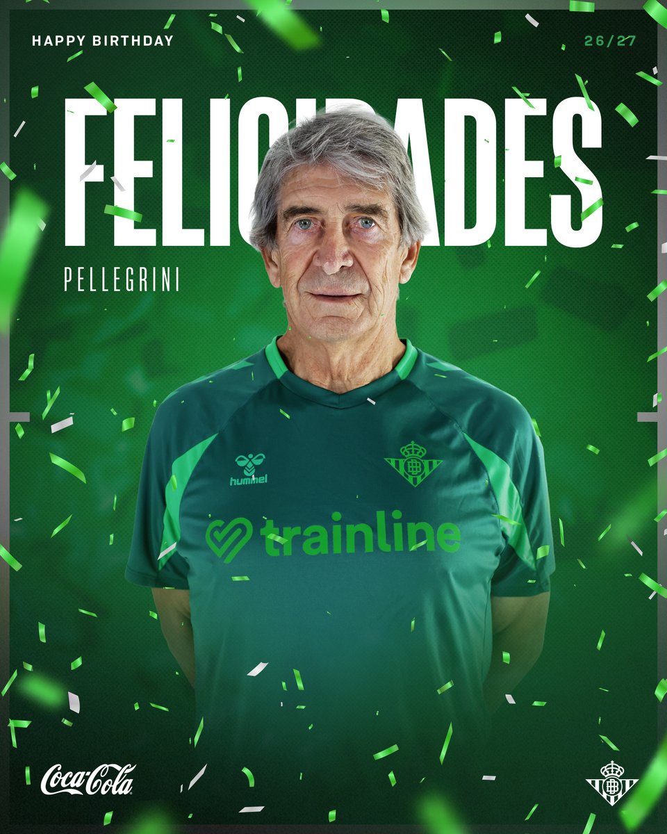 RealBetis's tweet photo. Nuestro míster está hoy de enhorabuena 🥳🎉

¡Feliz cumpleaños, Manuel! 🎂 https://t.co/qdN1BkhXl4