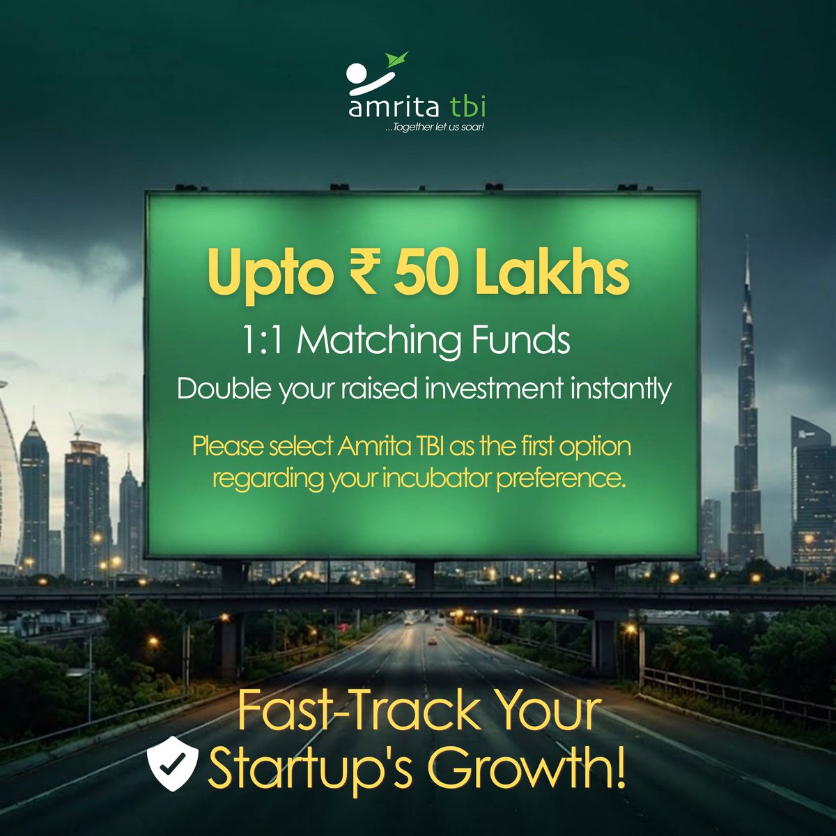 AmritaTBI's tweet photo. Call for Application | Meity Startup HubAmrita TBI is offering up to ₹50 Lakhs in 1:1 Matching Funds to give your startup the exact boost it needs. 👉Apply Now: GENESIS Investment 2.0 - https://t.co/kBjpQfPxz9

#AmritaTBI #StartupFunding
@AMRITAedu https://t.co/Tf8WTH6ryZ