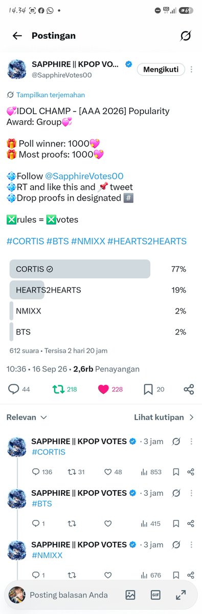 diamondsssgn's tweet photo. @SapphireVotes00 #CORTIS https://t.co/iht5QxExeH