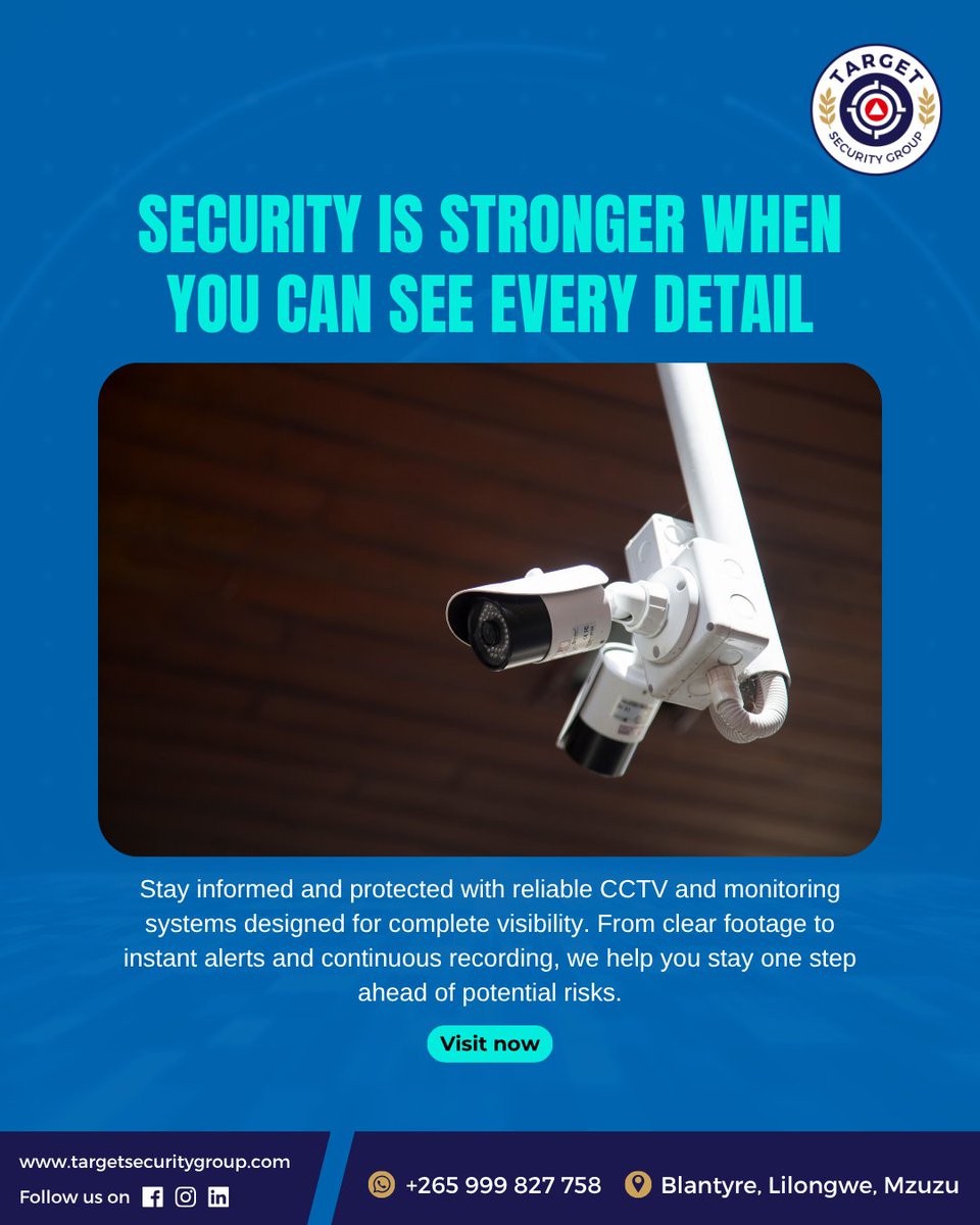tsgmal_'s tweet photo. 👁️ See More. Protect Better. 🔒

Our advanced CCTV and monitoring solutions help keep your people, property, and valuable assets safe.

#CCTV #Security 

🌐 Visit: https://t.co/KAIM5rzIbV
 📲 WhatsApp: +265 999 827 758 https://t.co/RtfB5ar2kq