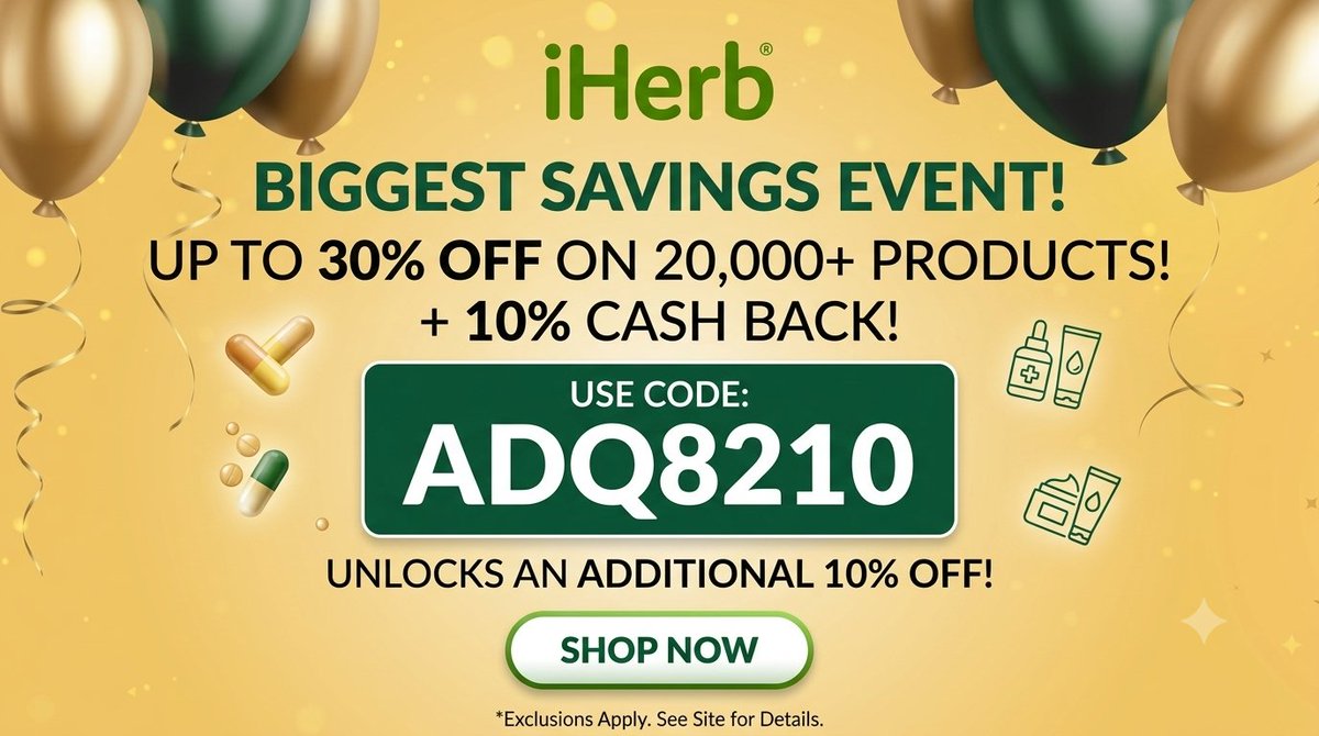 ZaydMny's tweet photo. "Good MThe Biggest iHerb Savings Event of the Year is Here!
Get up to 30% OFF on over 20,000+ top wellness products, plus 10% Cash Back on your order! 🌿
💰 Use promo code: ADQ8210 at checkout for an extra 10% OFF your entire
Gyokeres
"Ed Sheeran"
"Red Bull"
Drake
#dwts https://t.co/71cMFJ716b