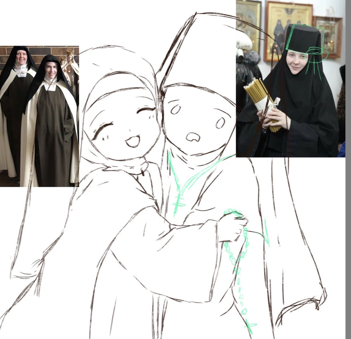 applezluvr's tweet photo. almost 2 am and i’m bored, back on drawing nuns!!!! https://t.co/7cZNDZnLg3