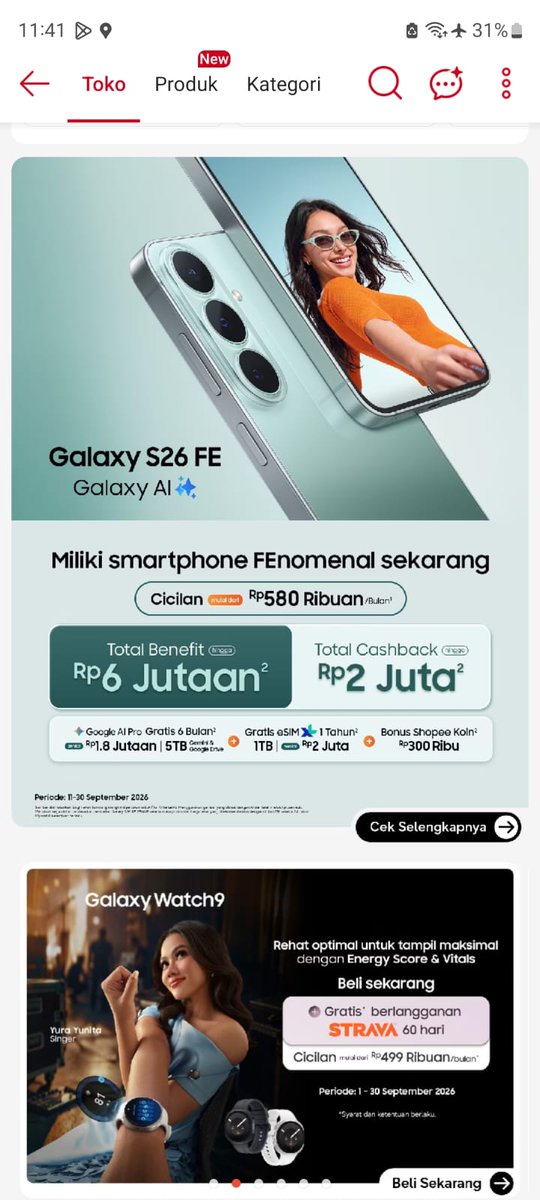 MRizalimami's tweet photo. @ShopeeID Welcome to Galaxy S, di #GalaxyS26 FE terbaru 🤩 #ItsFEnomenal #TheNewGalaxyS26FExShopee 
Semoga beruntung bisa ganti hp baru 7 https://t.co/gsTkbIeH2J