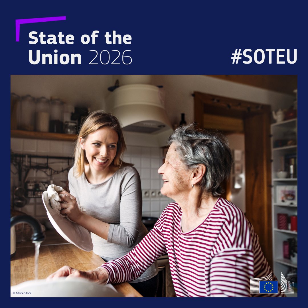 EU_Commission's tweet photo. Staying in your region is not a privilege.

Housing is not a privilege.

Care is not a privilege.

They are rights.

We will launch a European Care Deal. We will address the challenges of our demographic changes.

#SOTEU https://t.co/7rYxLyoIF0