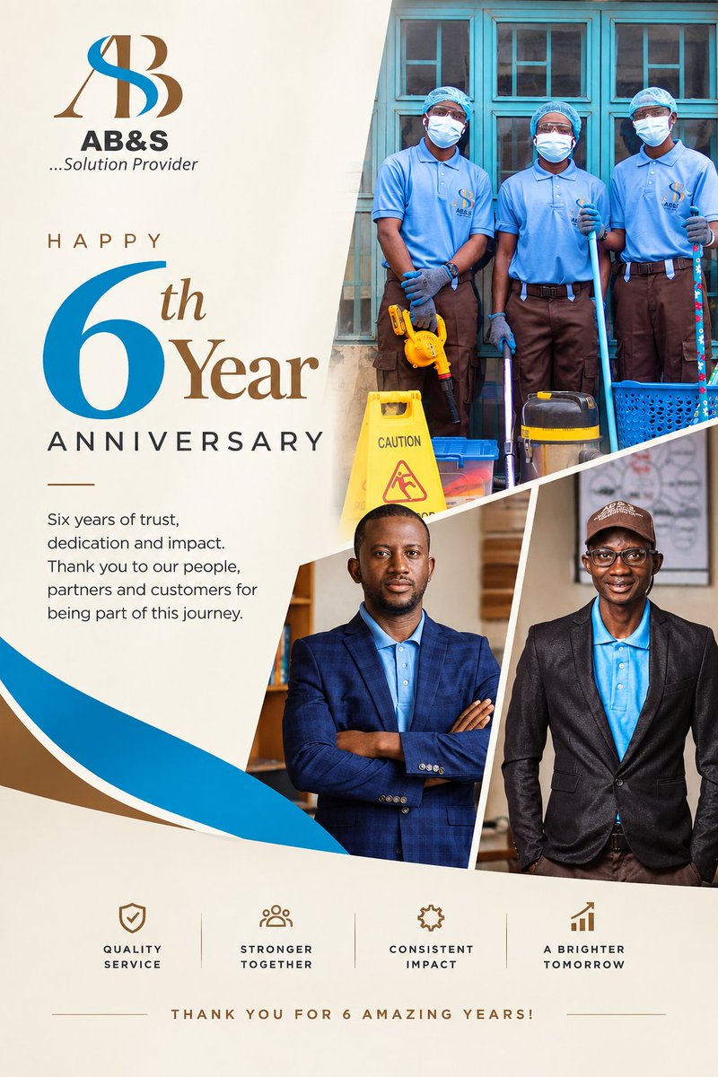 AlkamileeB_S's tweet photo. 🎉 6 YEARS OF TRUST! 🎉
Six years of showing up, serving with purpose, solving problems, and growing together.
Today, we celebrate the journey, the people behind it, the partners who have stood with us, and every customer who has trusted AB&amp;S along the way. https://t.co/przKYhSCrR