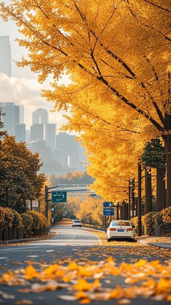 ChillySugar's tweet photo. Just watched the first golden autumn sun rise over the maple-lined street—crisp air, falling leaves, that perfect fall vibe https://t.co/s5jfMxULKX