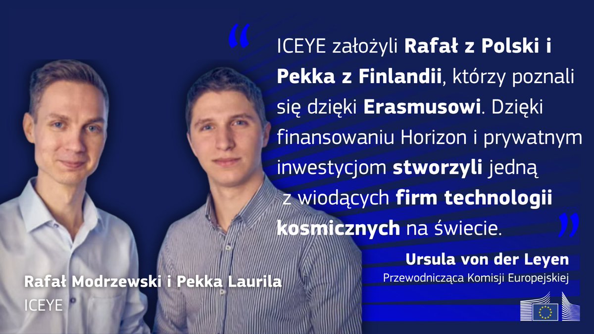 EUinPL's tweet photo. #SOTEU2026 Europa jest domem innowacji.
I może na nowo rozbudzić europejskiego ducha przedsiębiorczości.
Dzięki europejskiemu finansowaniu.
To właśnie ono pozwala rozwijać się europejskim historiom sukcesu, takim jak ICEYE ↓ @iceye_global https://t.co/yUsO7xrGoe