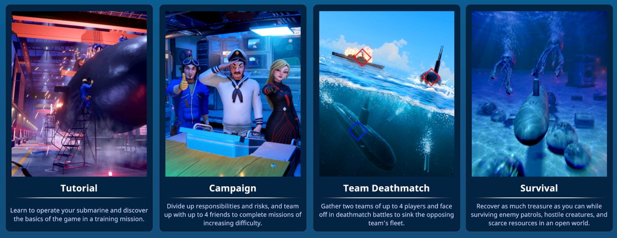 abylight's tweet photo. S.O.N.A.R. game modes include:

⚓️Tutorial and training in a submarine base.
⚓️ 1-4 Player coop campaign. 
⚓️4v4 Sub vs Sub Versus mode.
⚓️ Open world survival mode.

Gather your friends and embark on Steam. 
Releasing October 29th. Wishlist Now.

https://t.co/QnPi3Vtq91 https://t.co/8ccQy1erBZ