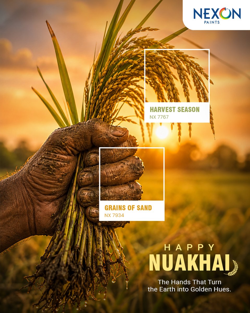 NexonPaints's tweet photo. From the hands that nurture the soil to the homes that celebrate its bounty, #Nuakhai is a beautiful reminder of gratitude and togetherness.

Wishing you and your family a season filled with prosperity, joy, and new beginnings.

Happy Nuakhai!

 #HarvestFestival #NexonPaints https://t.co/5fUQ6lg2Rq