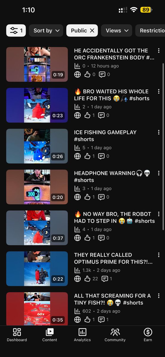 RoobetClip's tweet photo. @TeamYouTube Can You Guys Just Fix Your Youtube? I was Getting Decent Views But Suddenly All New Videos Getting 0 Views While Old Videos Getting Decent Views Still. If You Dont Send It To Short Feeds Whats The Point Of Me Editing Full Day. Its Exactly Looks Like Shadow ban. https://t.co/gMLfghtDAm