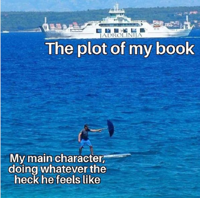 Writers_Write's tweet photo. Just doing whatever he feels like #writingmemes #writerslife #writinghumor #plotting #pantsing https://t.co/KDa04ovTxX