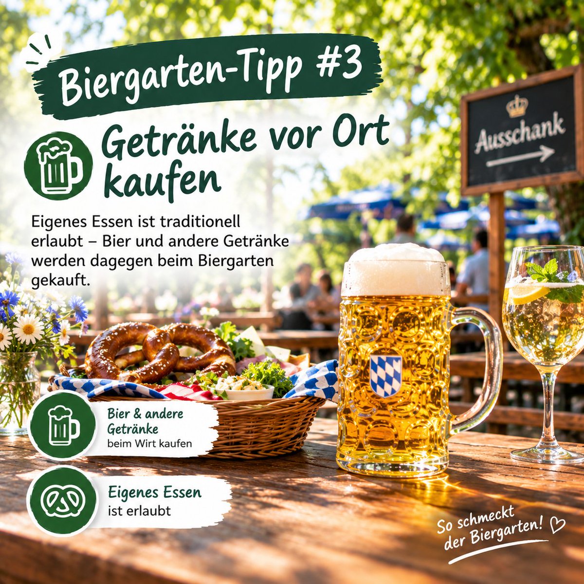 AndyKroppen's tweet photo. Biergarten Tipp 3:

🍺 Getränke vor Ort kaufen

Eigenes Essen ist traditionell erlaubt – Bier und andere Getränke werden dagegen beim Biergarten gekauft.

#rules #beer #biergarten #food #bayern #lifeisgood #beergarden https://t.co/4wz8ZLeZ8S