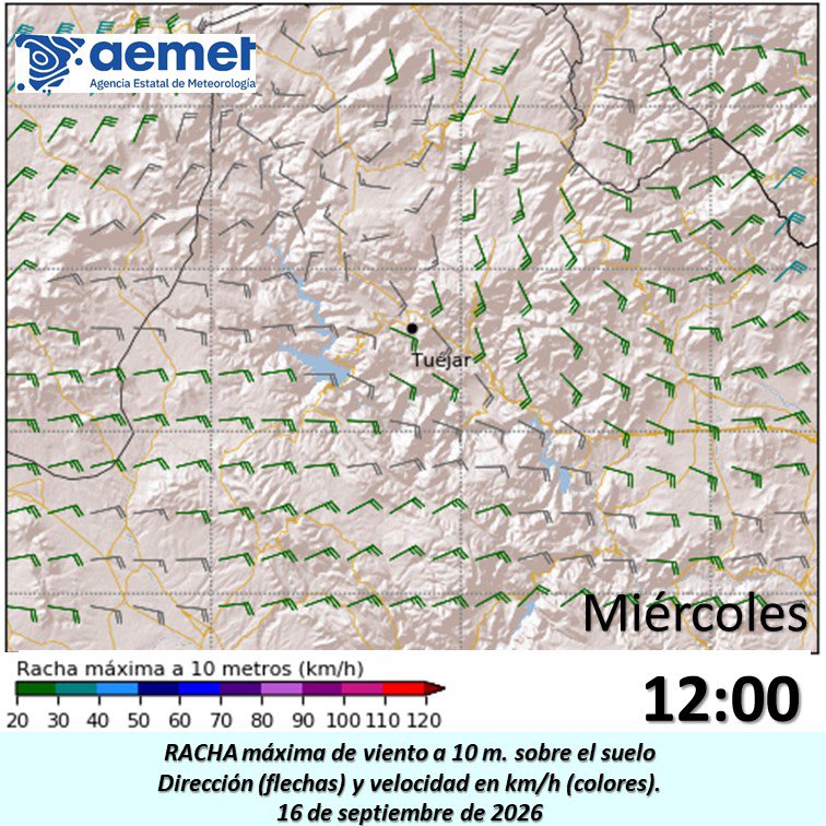 meteolp's tweet photo. Tras una noche bastante tranquila, a partir de media mañana volverá a entrar el viento del sureste con cierta intensidad en el #IFTuéjar Rachas de más de 30 km/h. Se esperan tormentas en la zona esta tarde. https://t.co/JzkLWbnQBv