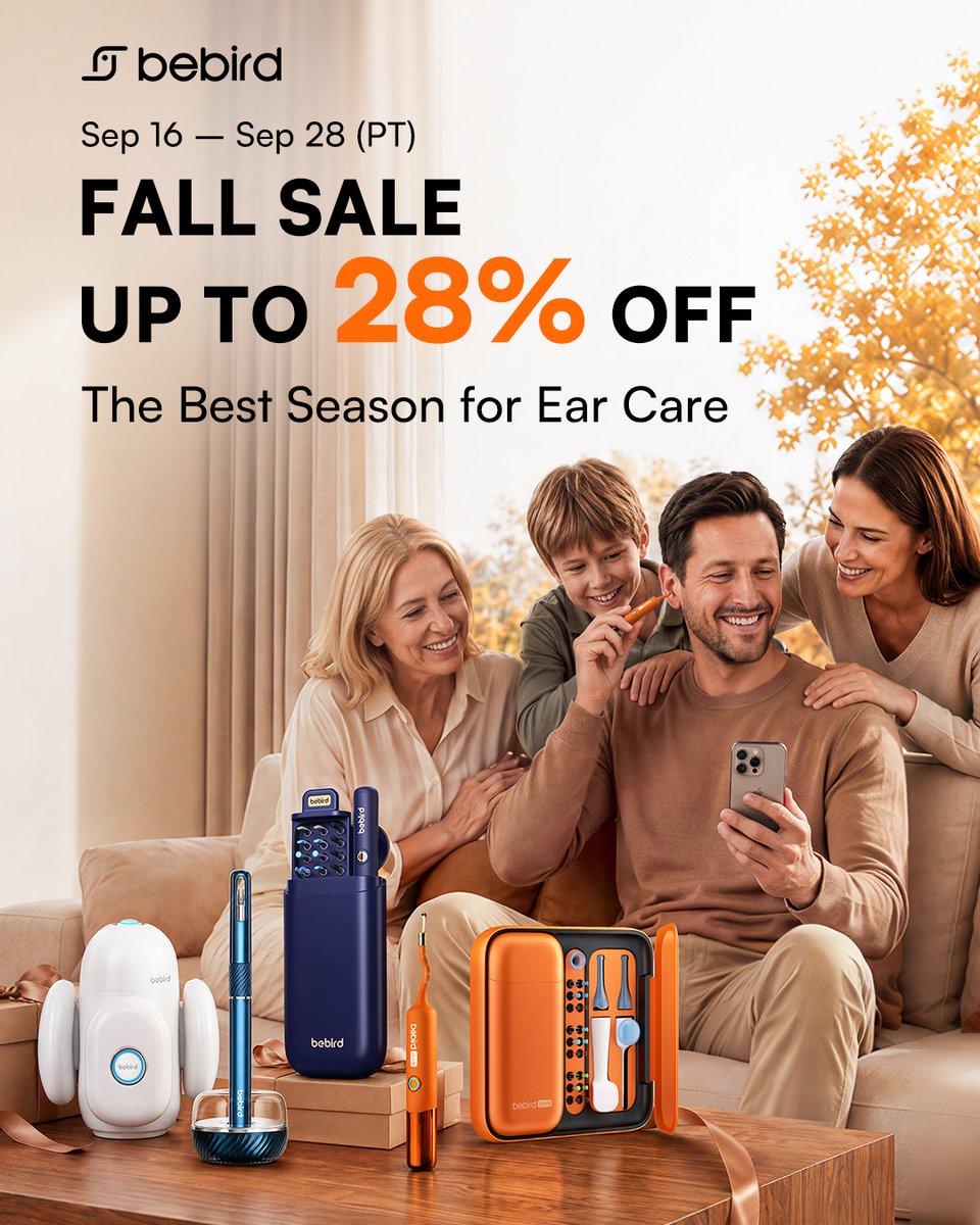 bebird_official's tweet photo. 🍁Kick off your FALL SAVINGS—Save Up to 28% OFF! 
#bebirdVisualEarCleaners give you full visibility inside your ear canal to safely clear blockages, relieve your itchiness. Shop yours: https://t.co/aVvBlhpcB4
⏰ Sale ends Sept. 28th — Don't miss out! https://t.co/osGUXuSEuO