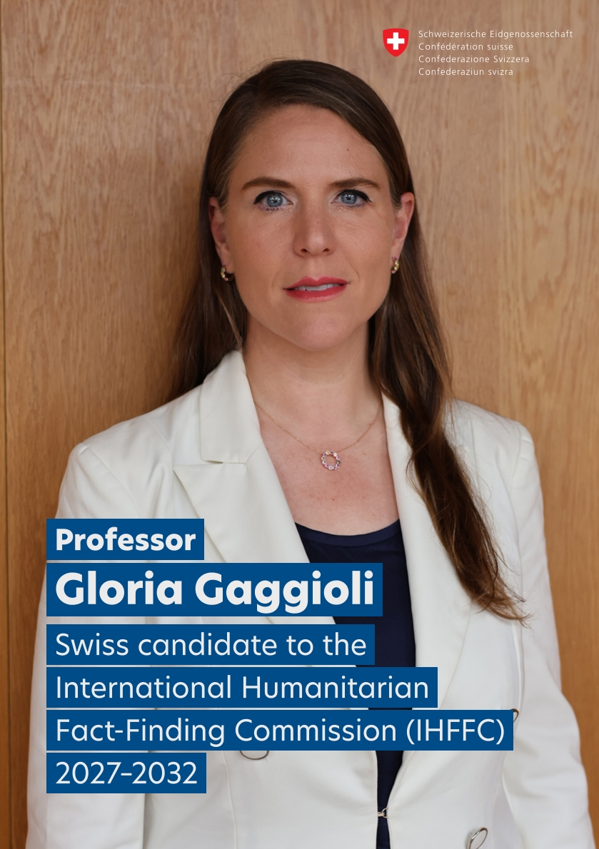 SwissIntLaw's tweet photo. 🇨🇭presents Prof. @GaggioliGloria as candidate for #IHFFC. Her longstanding expertise & strong commitment to promoting respect for IHL will contribute strengthening IHFFC role & mandate in armed conflicts around 🌍.
Find out more👉 https://t.co/7dT5cfOeJV | https://t.co/3TfL0Ws7tk https://t.co/ILJ69m9na2