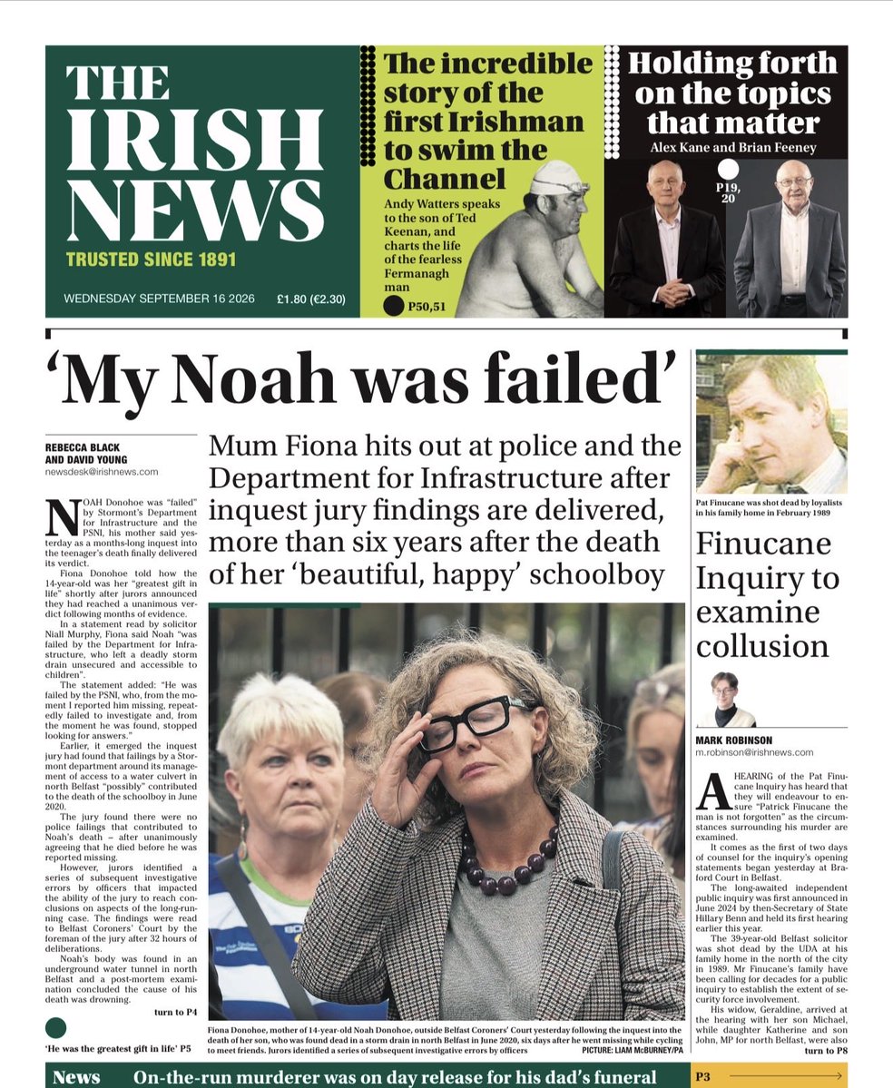 ManusSinead's tweet photo. The agony of a mother attending court day after day, for six years, while enduring the most traumatic process imaginable, cannot be overstated.
Fiona Donohoe followed every legal process available to her because she wanted one thing: for Noah to be treated fairly,even in death. https://t.co/Mgvq3T7jPl