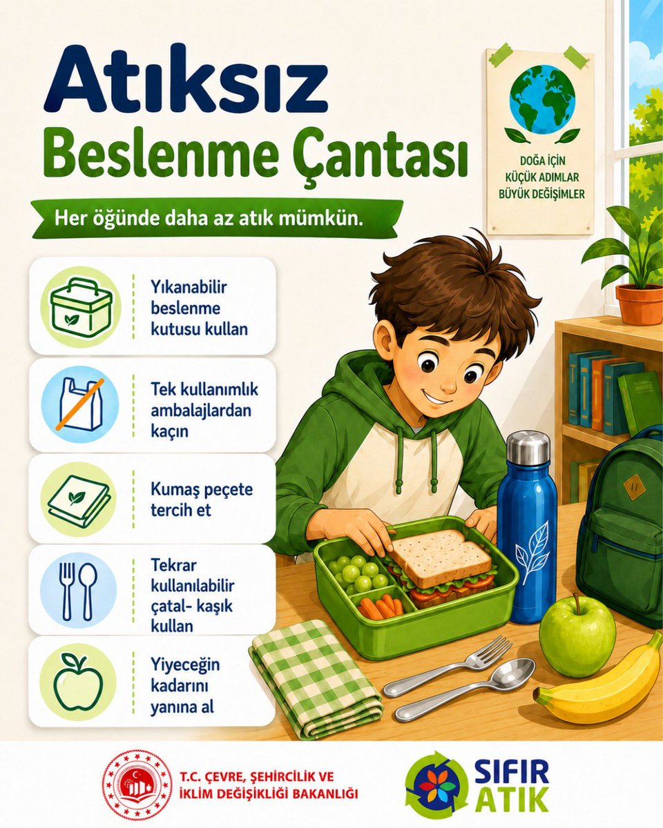 sifiratikgov's tweet photo. Okullarda Sıfır Atık temalı broşürümüz yayınlandı!   

Daha sürdürülebilir bir gelecek ve doğal kaynaklarımızı korumak için okullarımızda #SıfırAtık yaşam kültürünü birlikte yaygınlaştırıyoruz.

Küçük alışkanlıklar, büyük değişimler yaratır. Doğal kaynaklarımızı korumak ve yaşanabilir bir çevre bırakmak için Sıfır Atık hareketine sen de katıl!

Broşürümüzü incelemek ve indirmek için https://t.co/g1sfKJqktk sayfamızı ziyaret edebilirsiniz.