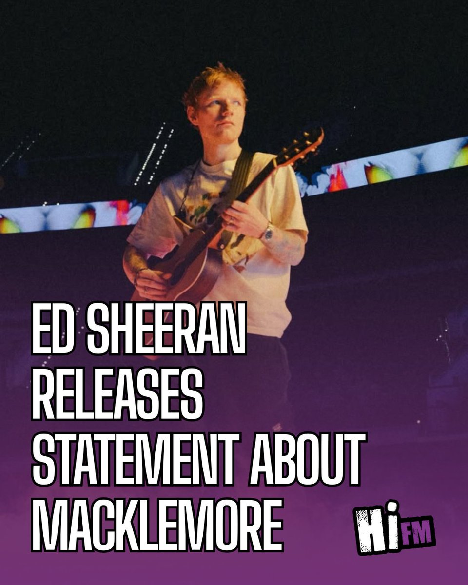 hifmradio's tweet photo. Ed Sheeran has broken his silence after facing backlash over Macklemore being removed from the Loop Tour for making pro-Palestinian comments. https://t.co/eChOuGCQx3